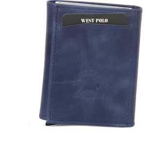 West Polo Westpolo 5550C Crazy Deri Mekanizmalı Kartlık Cüzdan Mavi