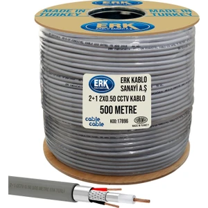 Cable Cable Kamera Kablosu 2+1 Cctv 0.50 500 mt Erk Yerli