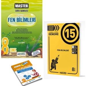 Okyanus Yayınları 8. Sınıf Master Fen Bilimleri Soru Bankası ve Hız LGS 15'li Fen Deneme + Yerim Seni LGS