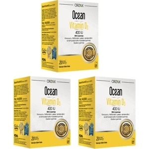 Ocean D Vitamini Desteği - Vitamin D3 400 Iu Sprey 20 ml X 3 Adet
