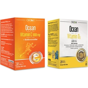 Ocean Vitamin D3 600 Iu Sprey 20ML + Vitamin C 1000MG 30 Tablet