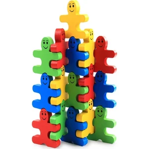 Woody Life Ahşap Denge Adam Blokları Eğitici Çocuk Oyuncak Zeka Aile Dikkat Oy...