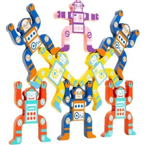 Woody Life Ahşap Denge Robot Blokları Eğitici Çocuk Oyuncak Zeka Aile Dikkat Oyuncak