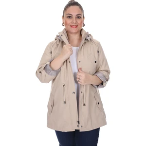 Kadın Büyük Beden Mevsimlik Trençkot 595 Taş/stone 21S32000595