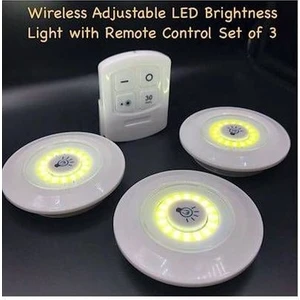 Mini Dünyam Mini Dunyam Uzaktan Kumandalı Pilli LED Aydınlatma, 3 Lü Portatif LED Işık Set 3 Adet
