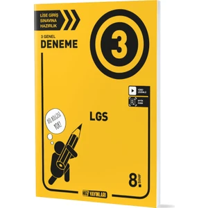 Hız Yayınları 8. Sınıf Tüm Dersler 3 Deneme Sınavı (Dilbilgisi Yok)