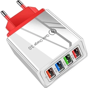 A6 Universal Çoklu Şarj Adaptörü 4 Port 48 W