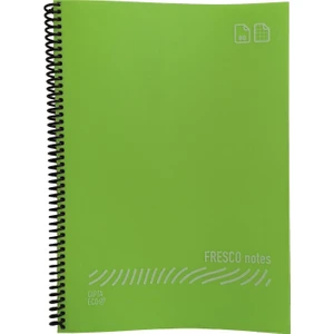 Fresco Notes  Eco Plastik Kapak A4 60 Yaprak Çizgili Spiralli Defter Yeşil