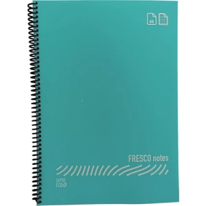 Fresco Notes  Eco Plastik Kapak A4 60 Yaprak Çizgili Spiralli Defter Pastel Yeşil