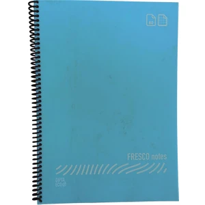 Fresco Notes  Eco Plastik Kapak A4 60 Yaprak Çizgili Spiralli Defter Pastel Mavi
