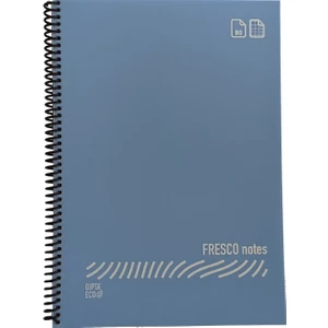 Fresco A4 Plastik Kapak 60 Yaprak Kareli Spiralli Defter Pastel Mavi