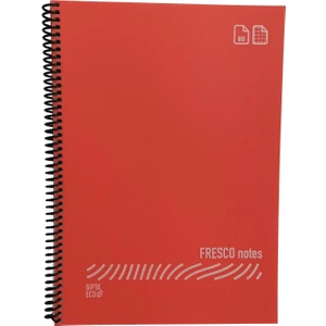 Fresco A4 Plastik Kapak 60 Yaprak Kareli Spiralli Defter Kırmızı
