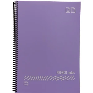 Fresco A4 Plastik Kapak 80 Yaprak Çizgili Spiralli Defter Mor