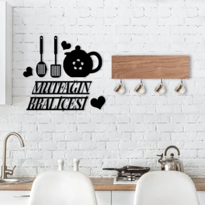 Gift Doğal Ahşap Dekoratif Fincan Askılığı ve Mutfak Duvar Süsü-3
