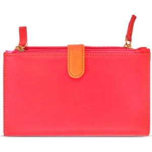 Case Look Kadın Deri Kırmızı Renkli Cep Telefon Bölmeli Cüzdan Sasha 01