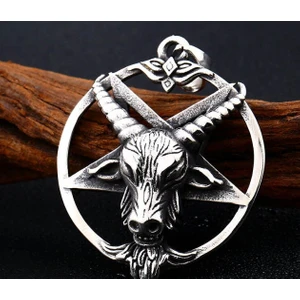 Daisy By Daisy Titanyum Alaşım Çelik Sabbatic Keçi Lucifer Pentagram Kolye