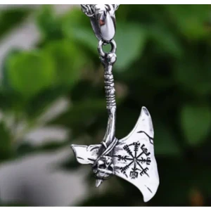 Daisy By Daisy Paslanmaz Titanyum Çelik Iskandinav-Viking Savaşcı Balta Kolye