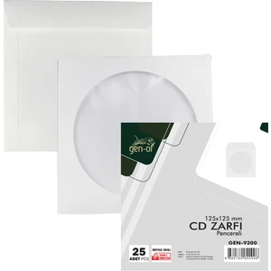 Pencereli CD Zarfı Beyaz Tutkallı 80 gr 100'LÜ