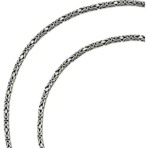 Omar Silver Gümüş Kral Erkek Kolye Zincir Kare 2 mm 55 cm 16 gr