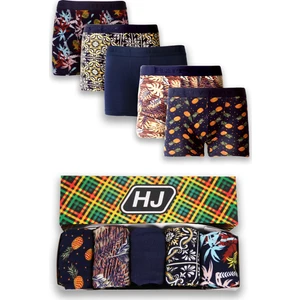 Harry Jons Erkek 5'li Desenli Renkli Pamuklu Premium Paket Boxer