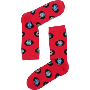 The Socks Company Socks Company Kırmızı-Saat Desenli Kadın Çorap