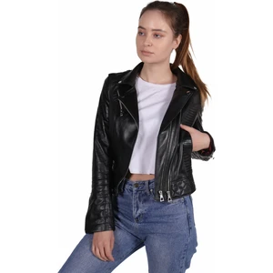 Melissa Model Kadın Siyah Hakiki Deri Ceket