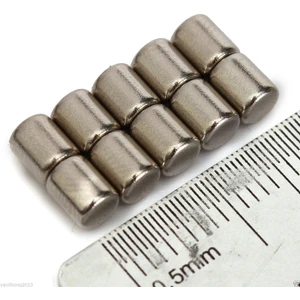 Dünya Magnet 10 Adet Çap 5mm x Kalınlık 5mm Silindir Güçlü Neodyum Mıknatıs