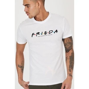 Frieda Slogan Baskılı Bisiklet Yaka Erkek Tişört