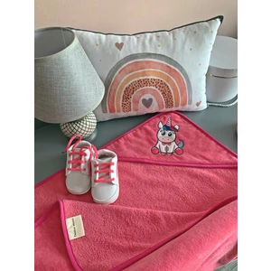 Tanem Home Pamuk Unicorn Desen Nakışlı Bebek Havlu Kundak 75 x 75 cm
