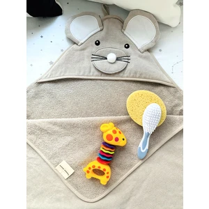 Tanem Home Pamuk Nakışlı Desenli Bebek Havlu Kundak 75X75CM