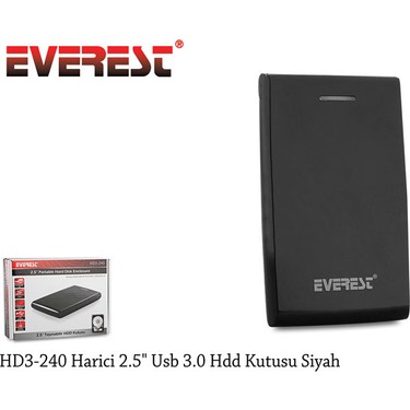 Everest Hd3-240 Harici 2.5` Usb 3.0 Hdd Kutusu Siyah Fiyatı