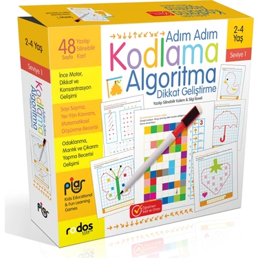 Piar Kids / Adım Adım Kodlama, Algoritma 2-4 Yaş / Seviye