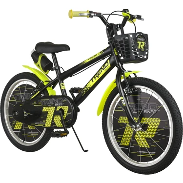 Trendbike Vento 20 Jant Bisiklet 6-10 Yaş Erkek Çocuk Bisikleti Siyah-Neon Sarı