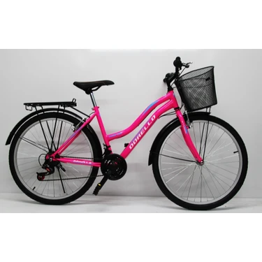 Dorello Pembe 26 Jant Bisiklet Dorello Bisiklet 2650 Bisiklet Çamurluğu Sepetli Bisiklet Pembe