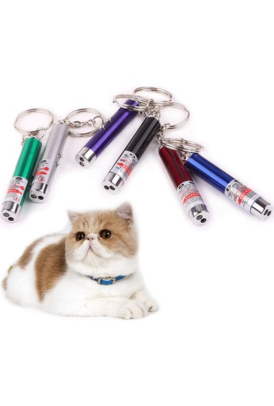 Bigem Kedi Oymatmak Için Lazer Mini Lazer Anahtarlık Lazer Işık Kırmızı Noktalı Lazer