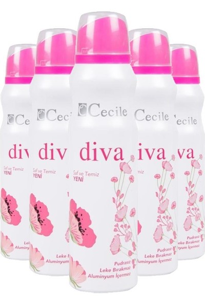 Cecile Diva Deodorant 150 ml x 5