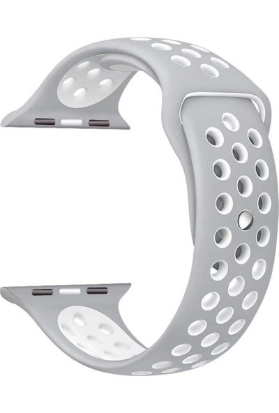 Arabulalaca Apple Watch Uyumlu Se 44MM Spor Kordon 44 mm Kayış Gri - Beyaz