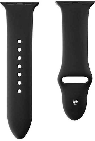 Arabulalaca Apple Watch Uyumlu 44MM Silikon Kordon 44 mm Kayış Seri 4-5 Siyah