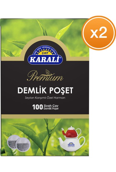 Karali Premium Demlik Poşet Siyah Çay 100 x 3,2 gr 2 Adet