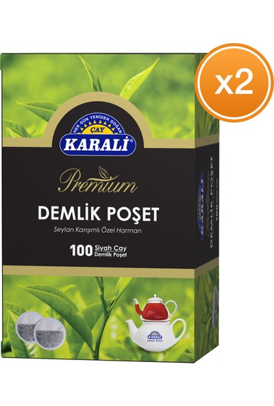 Karali Premium Demlik Poşet Siyah Çay 100 x 3,2 gr 2 Adet