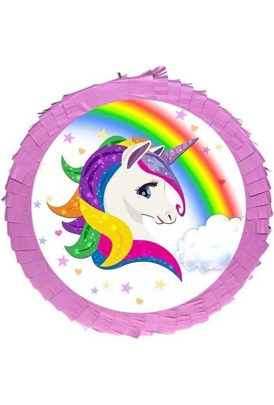 Partioutlet Unicorn Gökkuşağı Pinyata + Sopası