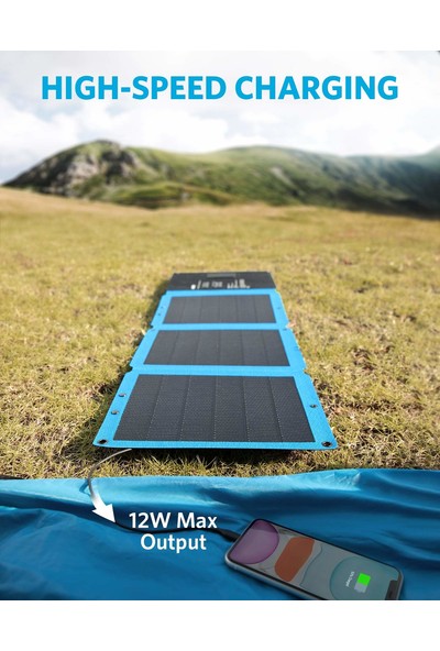 Anker 24W 3 Portlu USB Taşınabilir Solar Şarj Cihazı Katlanabilir Cigs Panelli (Yurt Dışından)