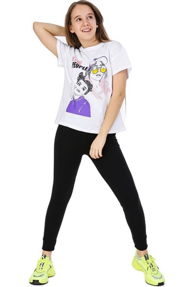 Mini Moda Kız Baskılı Oversize Kız T-Shirt