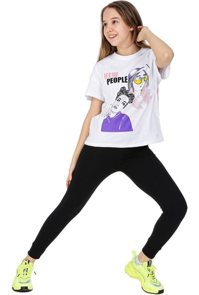 Mini Moda Kız Baskılı Oversize Kız T-Shirt