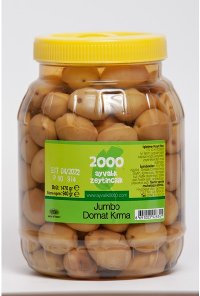 2000 Ayvalık Zeytincilik Jumbo Domat Kırma 940 gr (4xl 141-160 Kg/ad)