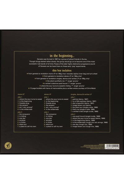 Genesis Early Years Mono &amp; Stereo (3lp/ 7' Singles Box Set) (Plak)