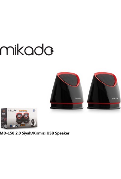 Mikado Md-158 2.0 Siyah/Kırmızı Usb Speaker