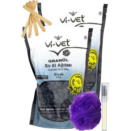 Vivet Siyah Inci Boncuk Granül Sir El Ağdası 250GR 2'li Set + Spatula + Lif + Kalemparf