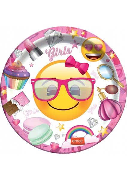 Emoji Süslü Tabak 8'li