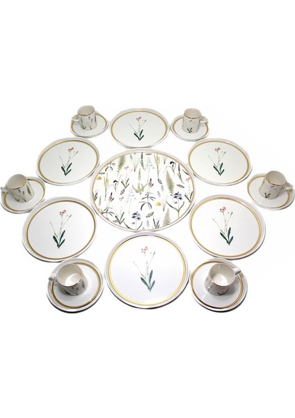 Botanical Menekşe Desenli Sunum Seti